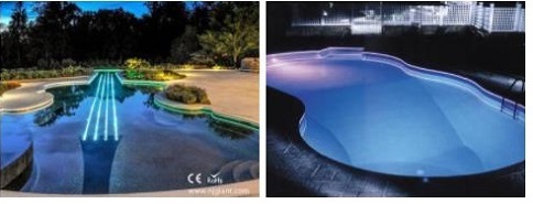 rgbw side glow fiber optic pool light